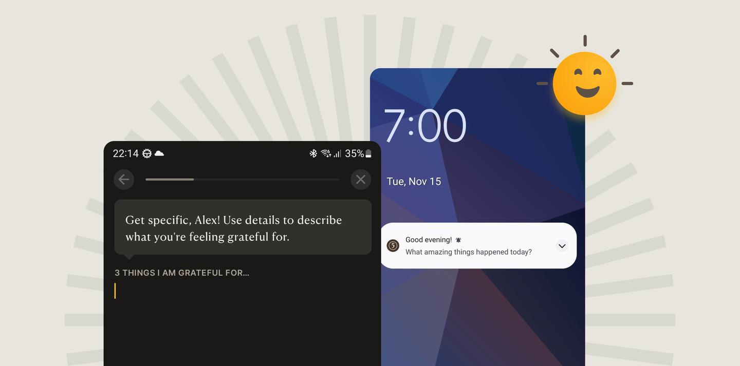 Screenshot of step composer on iOS and notification on Android version of the app.