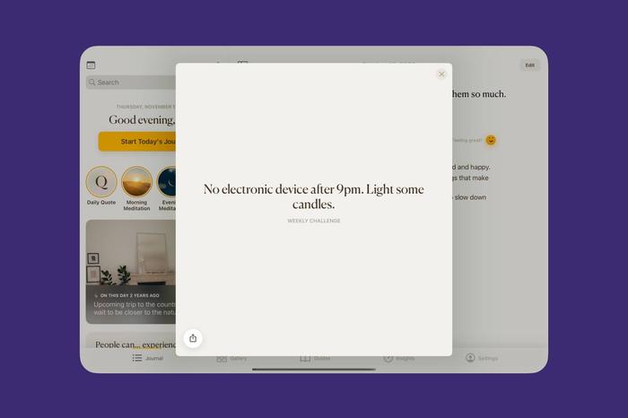 Screenshots of quote screen on iPad