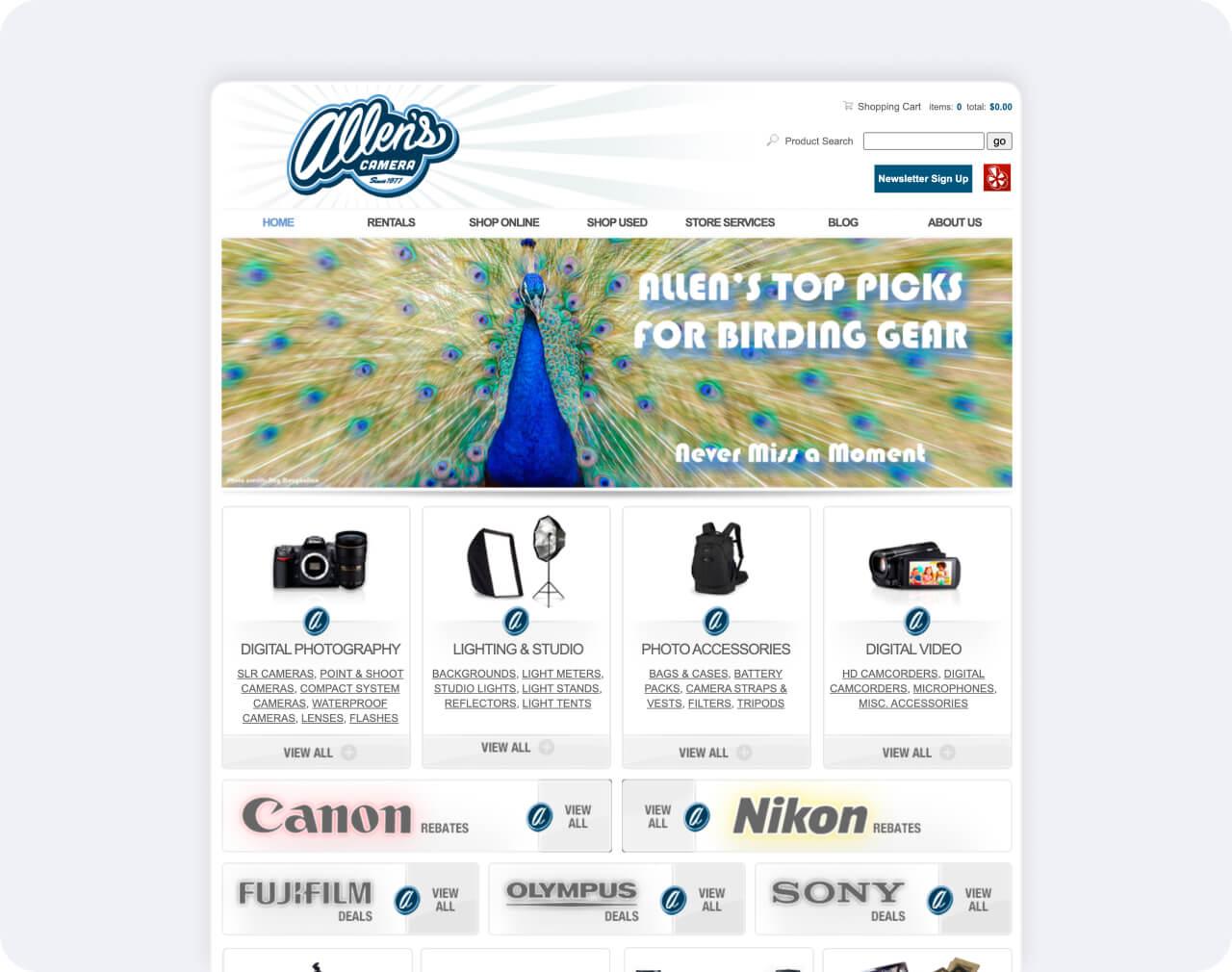 Screenshot of old website