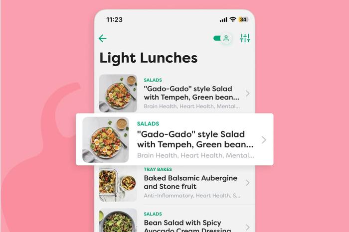 Screenshots of category screen